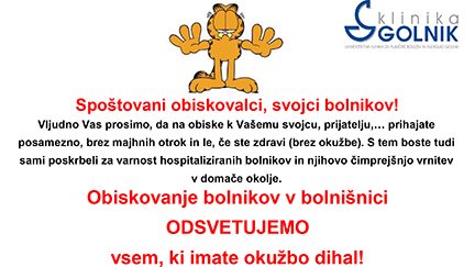 Na obisk v bolnišnico samo zdravi!