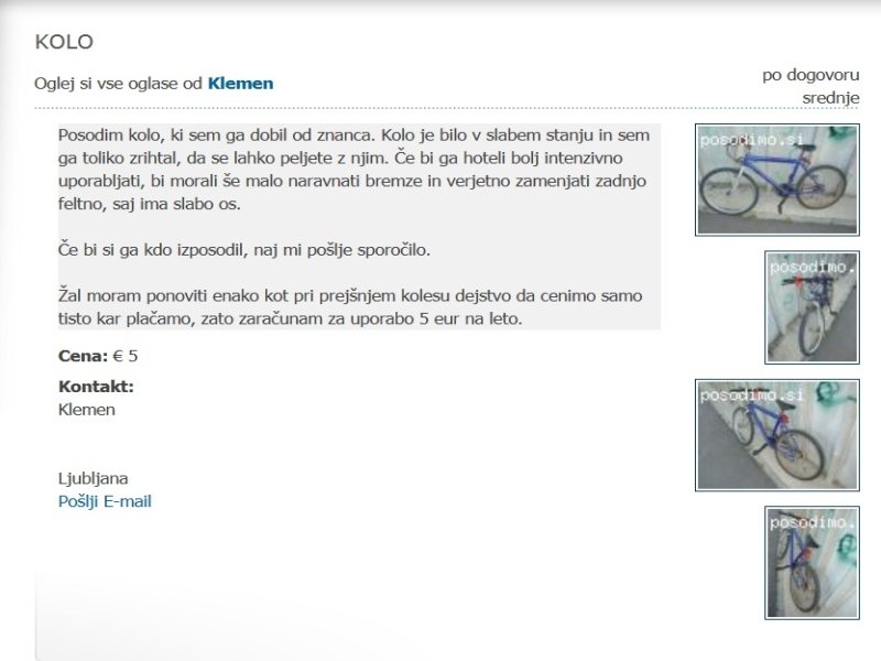 Izposoja kolesa le 5€ na leto